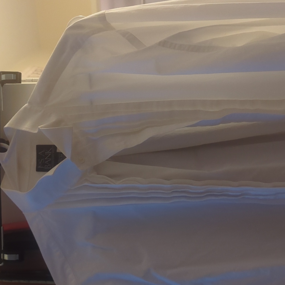 Jos. A Bank White French Cuff Tuxedo Shirt